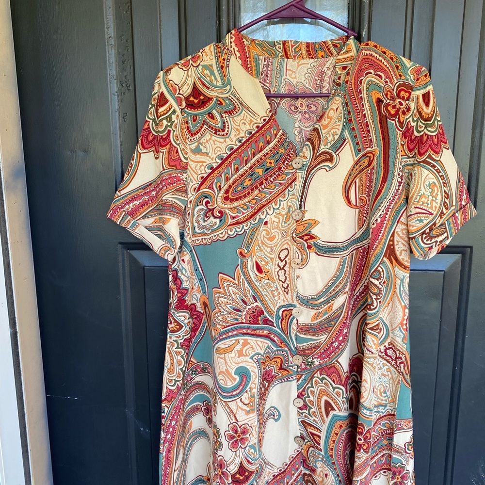 Paisley Print Dress in Multicolor